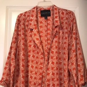 Orange shift blazer